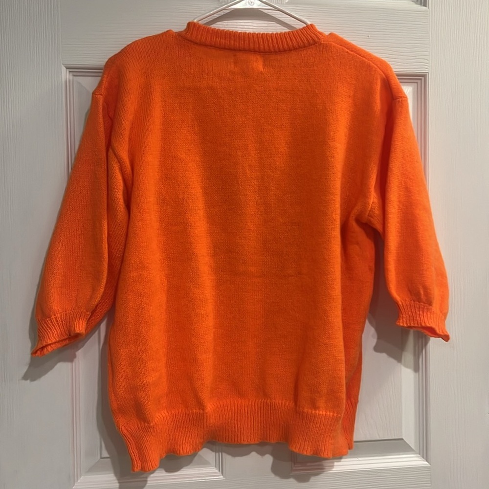 BiBi Orange Sweater with Blue Lettering - Picture 3 of 4
